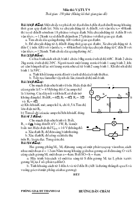 Đề thi Môn thi Vật lý 9 thời gian 150 phút (không kể thời gian giao đề)